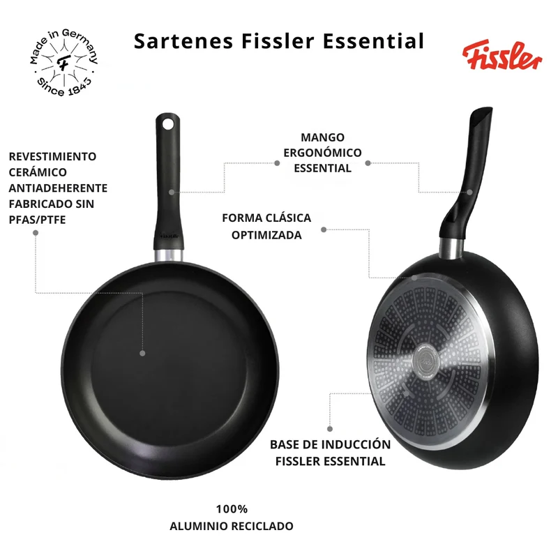 Sartén cerámica Essential Black Fissler