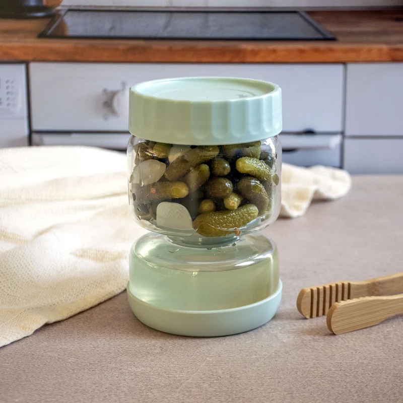 Recipiente de cristal para aceitunas y encurtidos Pebbly