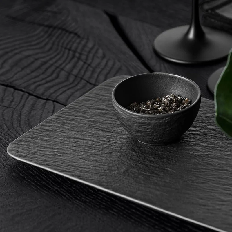 Bandeja rectangular de porcelana para servir Manufacture Rock Villeroy & Boch