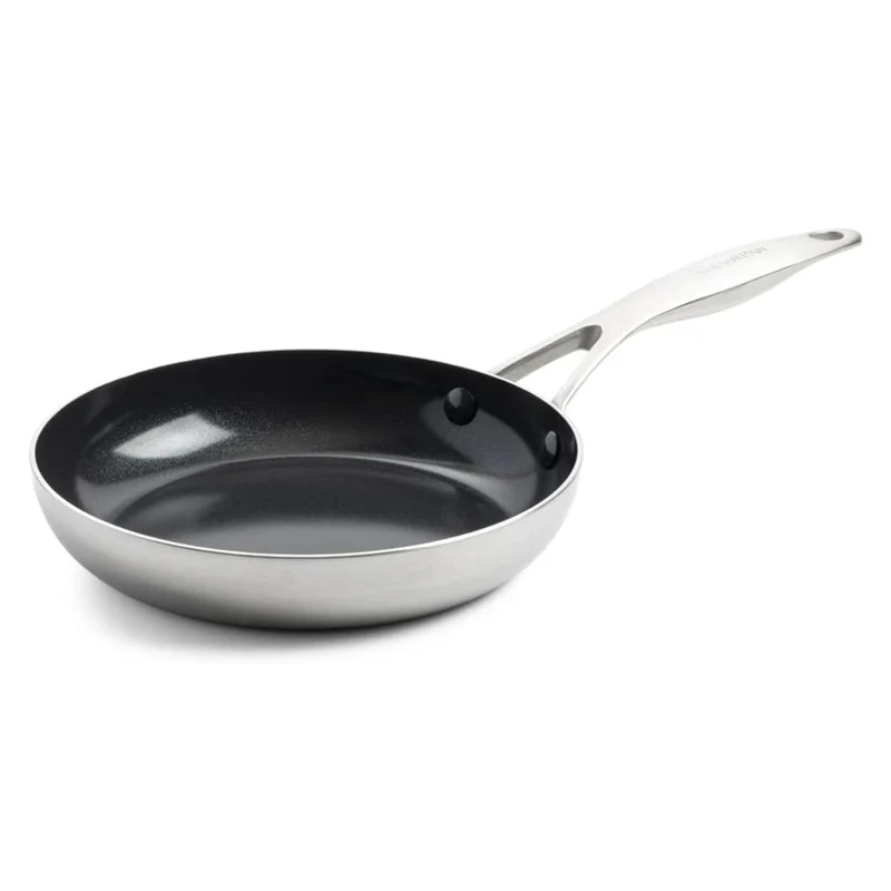 Set de 2 sartenes cerámicas con exterior de acero inoxidable Geneva GreenPan