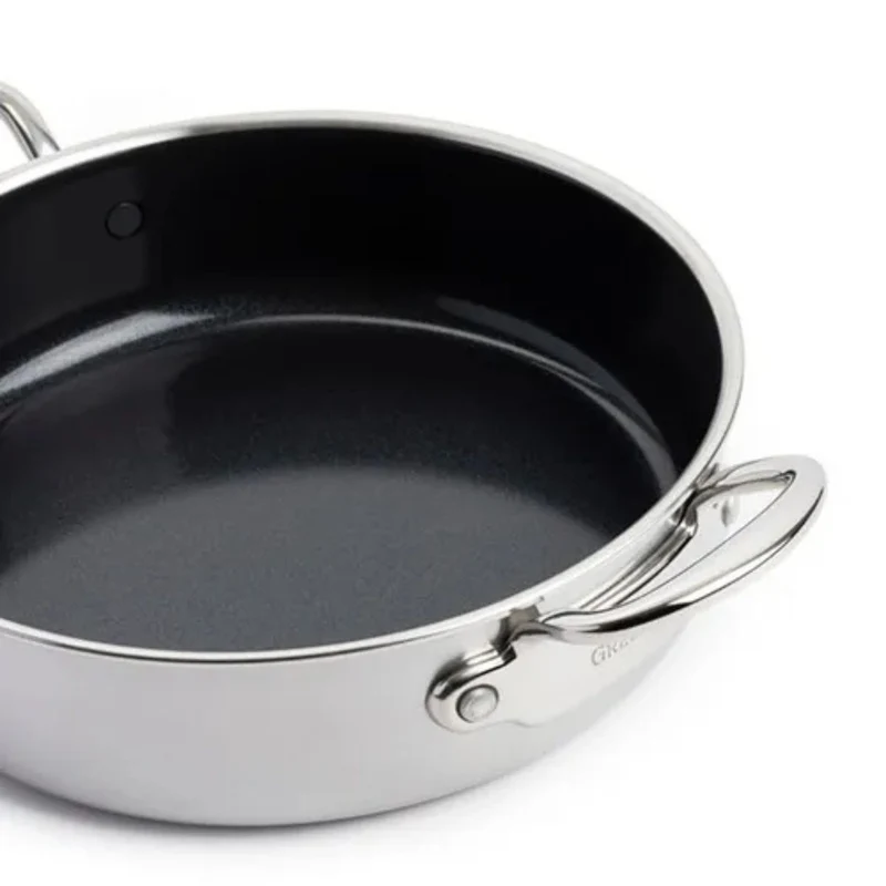 Cacerola baja cerámica con exterior acero inoxidable Premiere GreenPan