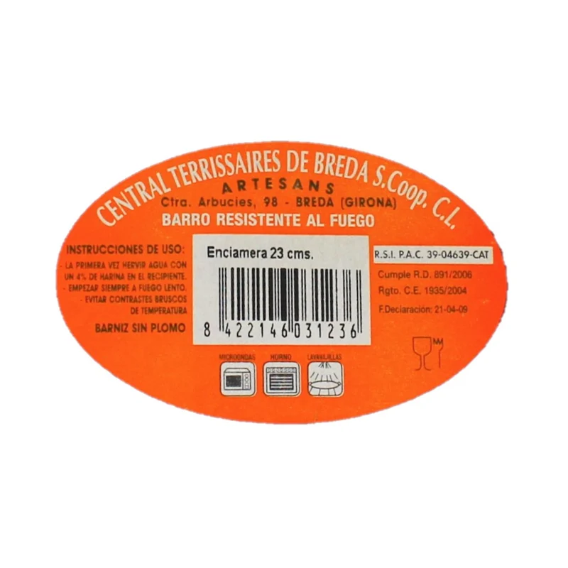 CTB ceramics Enciamera Ensaladera Salatschüssel Tonschüssel 23cm