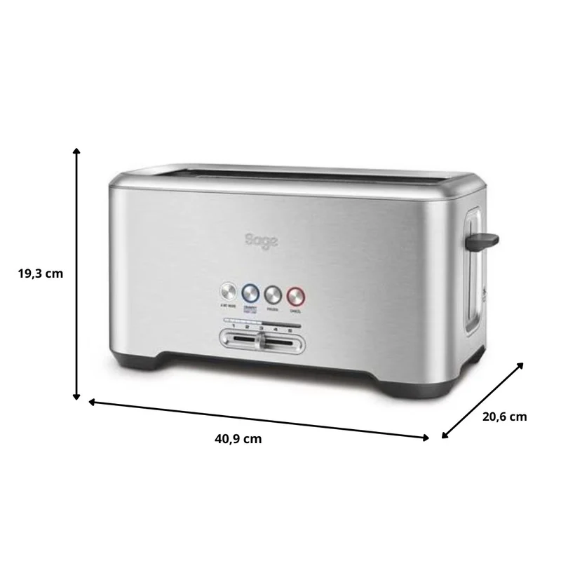 Tostadora de 2 ranuras largas con indicador LED Sage