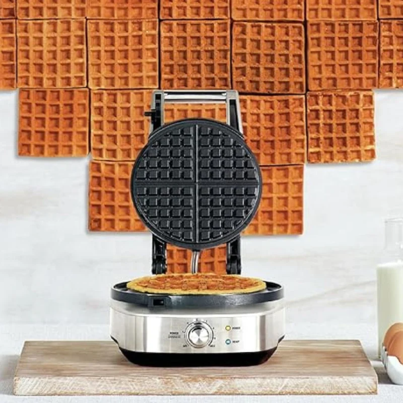 Gofrera clásica circular The No-Mess Waffle Sage