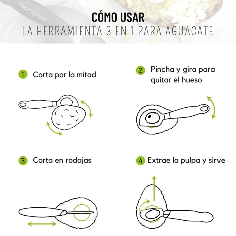 Utensilio 3 en 1 para aguacates Microplane