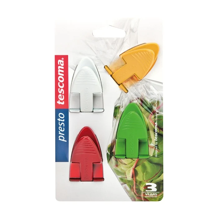 SET 4 PINZAS CIERRABOLSAS 5,5CM PRESTO