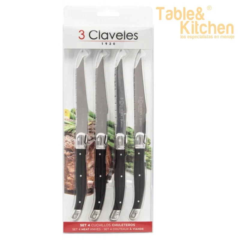 SET 4 CUCHILLOS CHULETEROS BISTRO 11,5CM 4,5 D 3C