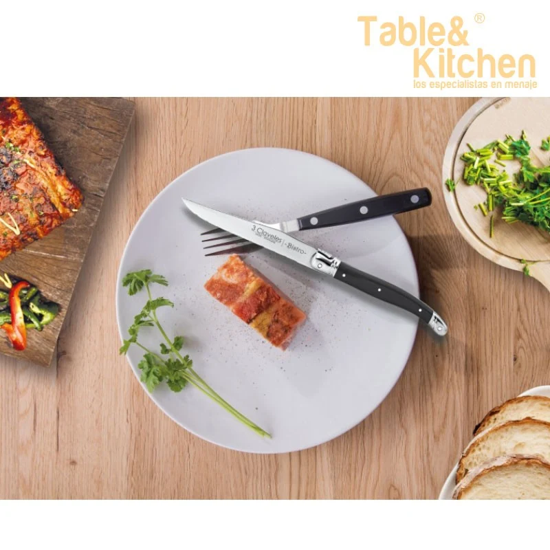 SET 4 CUCHILLOS CHULETEROS BISTRO 11,5CM 4,5 D 3C
