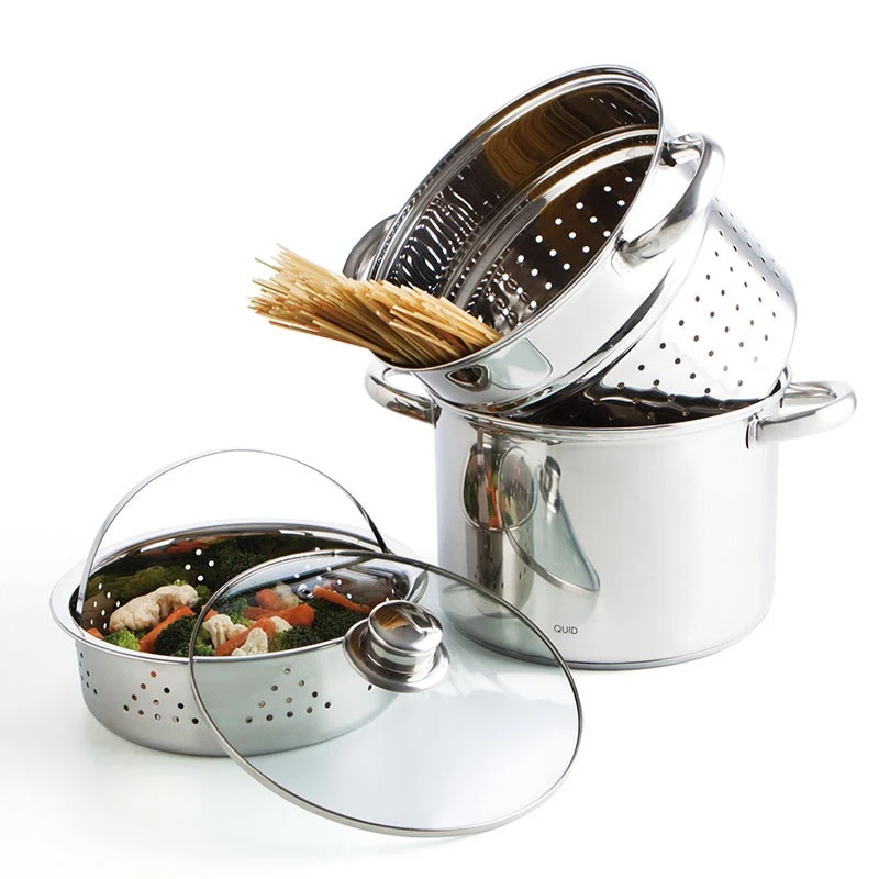SET 3 OLLAS PASTA & VAPOR INOX GASTRO FRESH