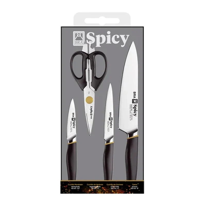 SET 3 CUCHILLOS Y TIJERAS SPICY