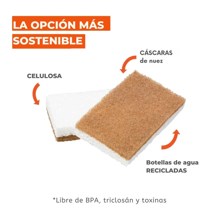 Set de 2 esponjas de cáscara de nuez sin arañazos In a Nutshell Full Circle