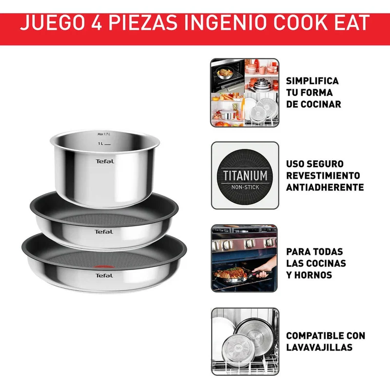 Conjunto de 4 piezas Ingenio Cook Eat Tefal