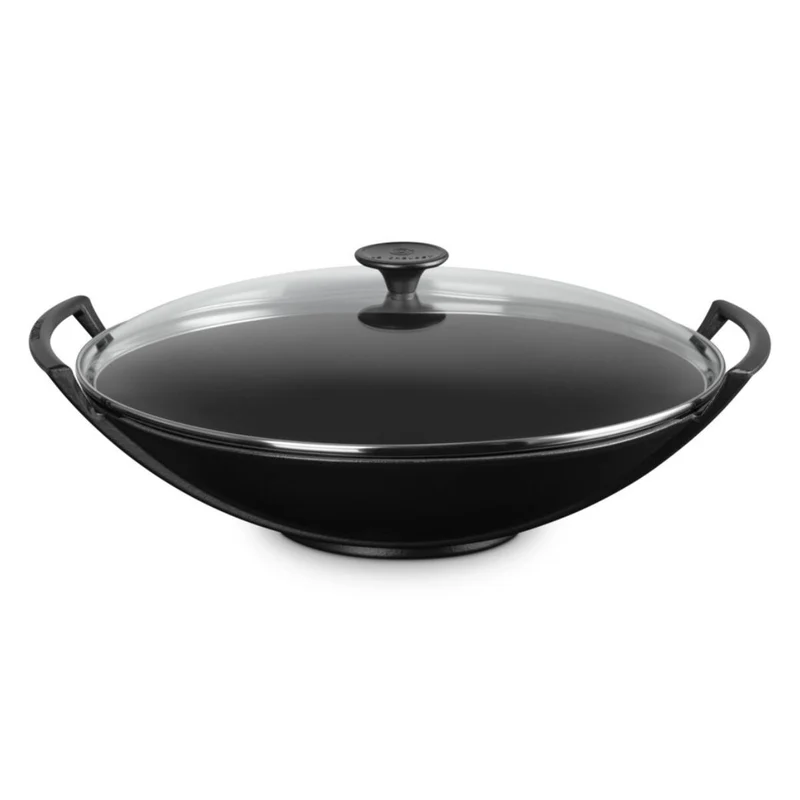 Wok de hierro fundido con tapa de cristal Le Creuset