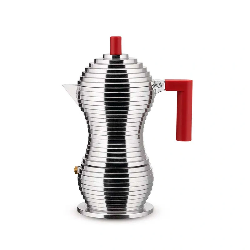 Cafetera de aluminio fundido de Michele De Lucchi Pulcina Alessi (apta inducción)