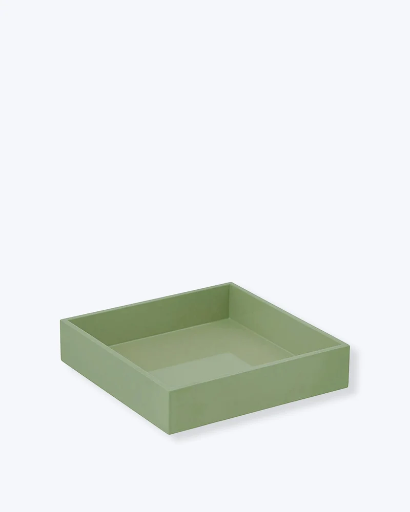 BANDEJA LACADA VERDE 22X22CM