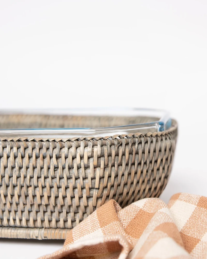 FUENTE OCTOGONAL RATTAN 40X27CM