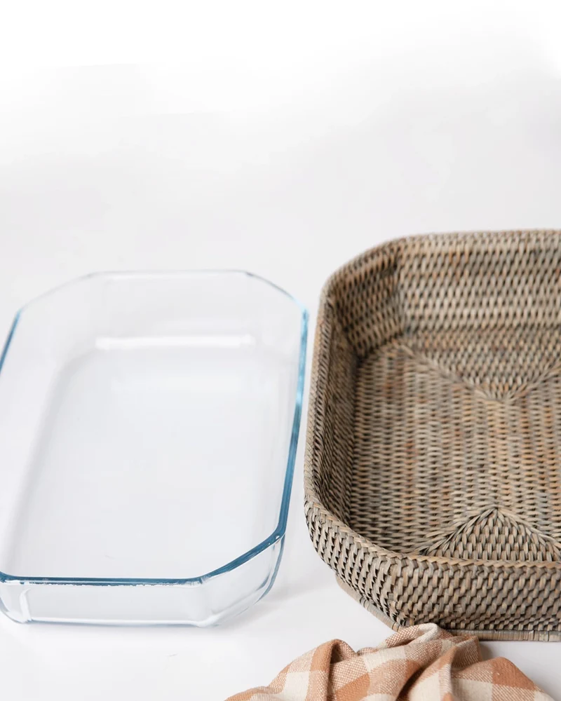 FUENTE OCTOGONAL RATTAN 40X27CM