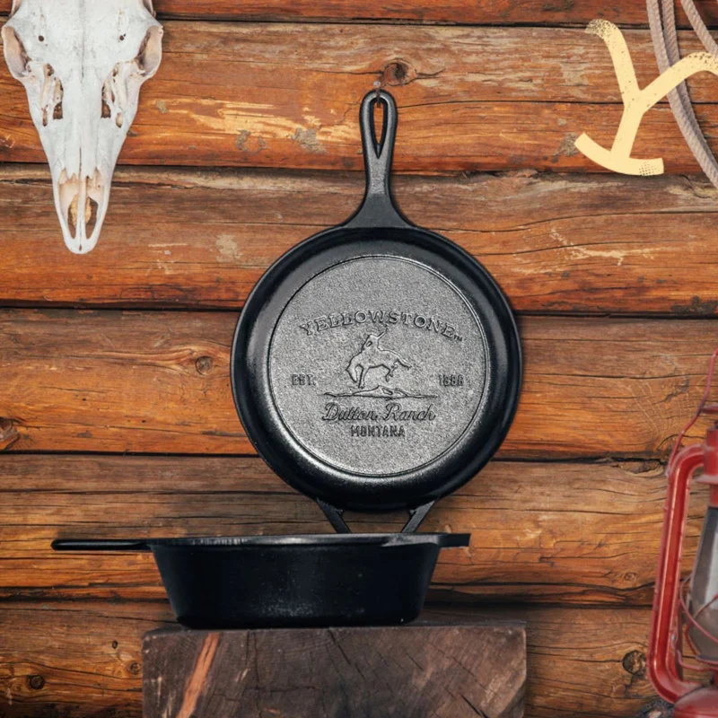 Set de sartén honda y sartén plana de hierro fundido Yellowstone Lodge