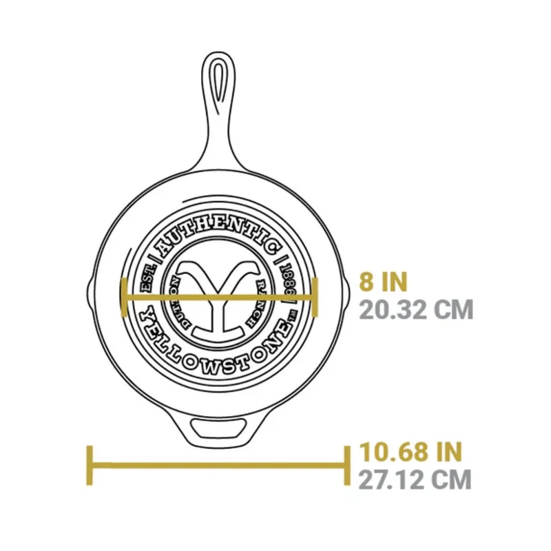 Sartén redonda de hierro fundido Skillet 26 cm Yellowstone Lodge