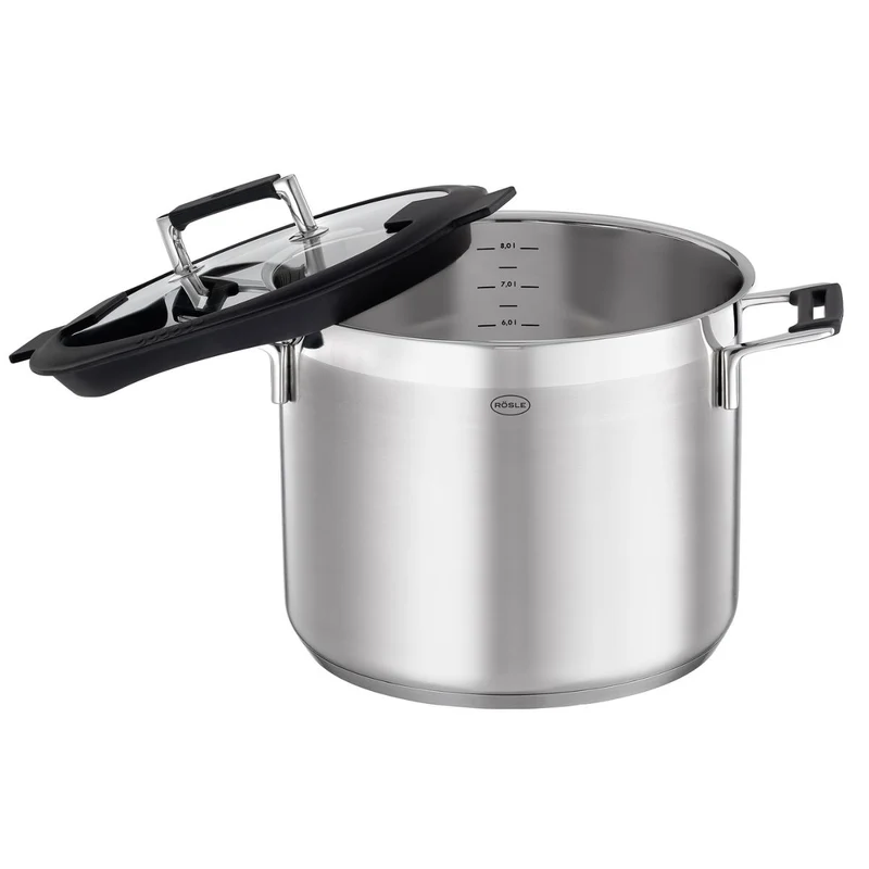 Olla de acero inoxidable con tapa de cristal Silence Pro Rösle