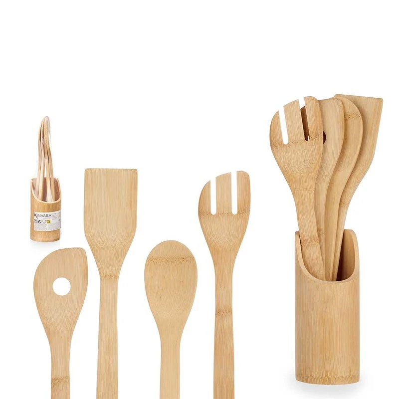 SOPORTE 5 UTENSILIOS BAMBU
