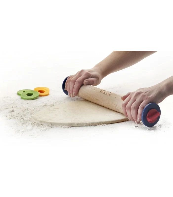 RODILLO AMASAR MADERA CON ANILLAS 34CM