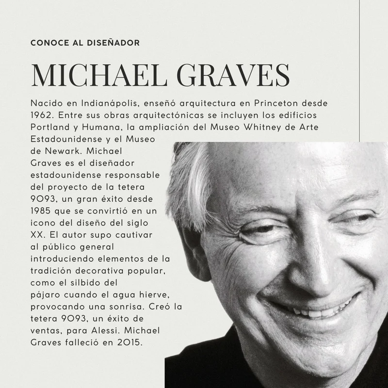 Azucarera de acero inoxidable 9097 de Michael Graves Alessi