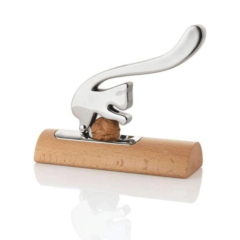 Cascanueces Scoiattolo de acero con base de madera Alessi