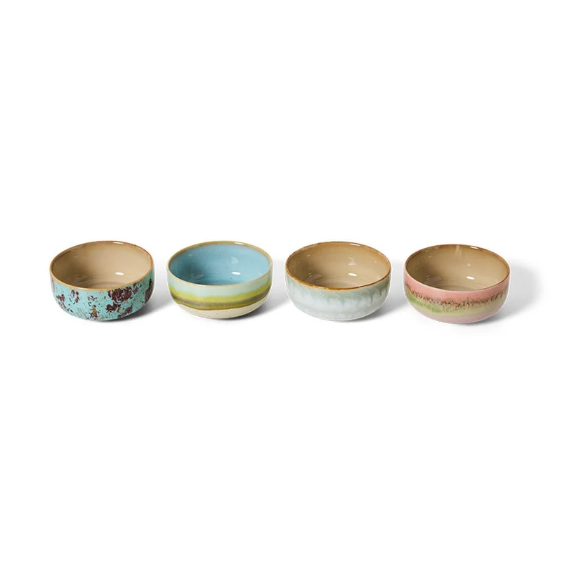 70s Ceramics: Dessert Bowls - Impression (set de 4)