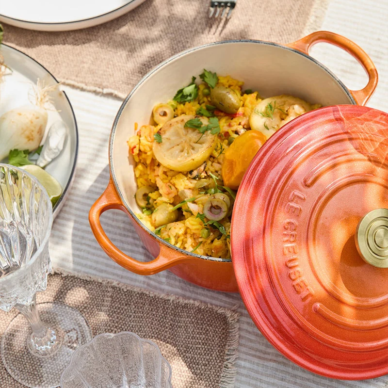 Cocotte Flamme Dorée redonda Ed. Especial Centenario Le Creuset