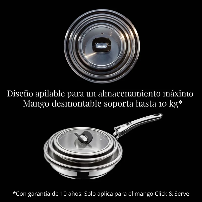 Mango de acero inoxidable desmontable Click & Serve WMF