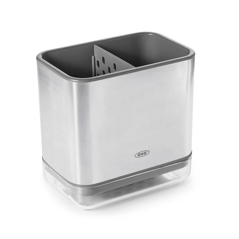 Soporte para cepillos y estropajos de acero inoxidable OXO