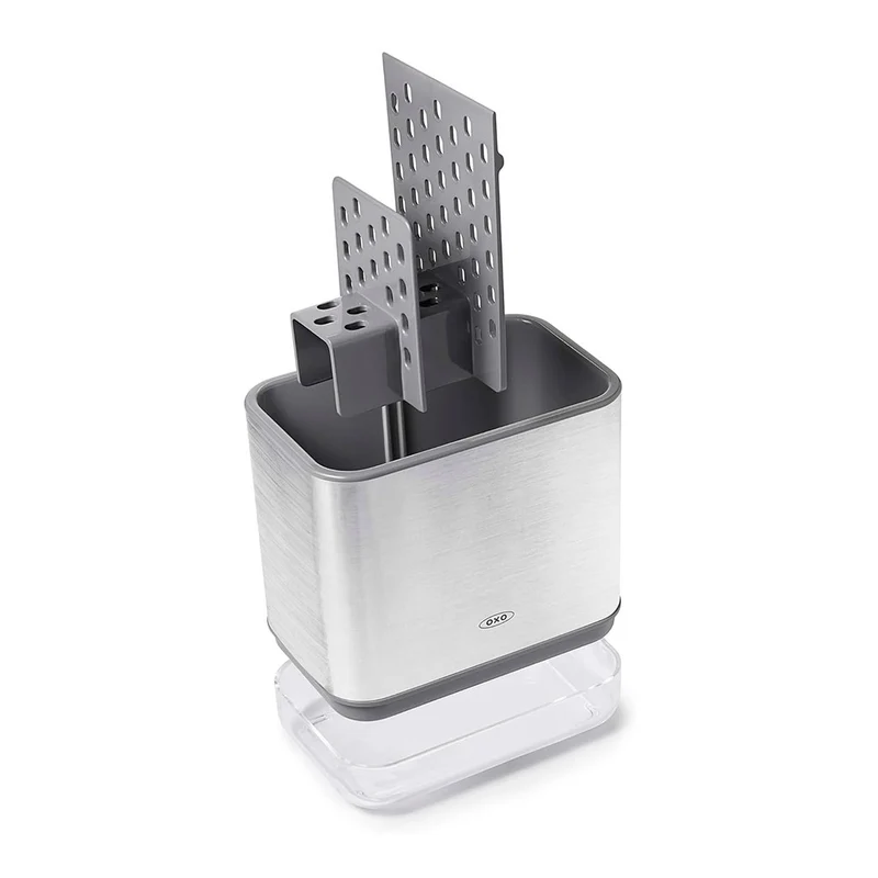 Soporte para cepillos y estropajos de acero inoxidable OXO