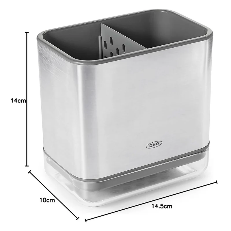 Soporte para cepillos y estropajos de acero inoxidable OXO