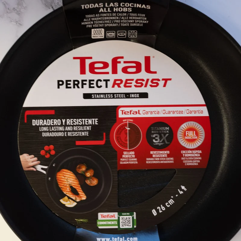 Sartén grill Perfect Resist Titanium mango inox Tefal