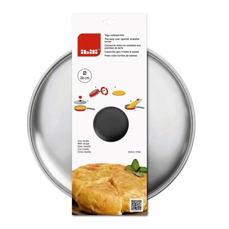 TAPA VOLTEATORTILLAS INOX 30 CMS IBILI