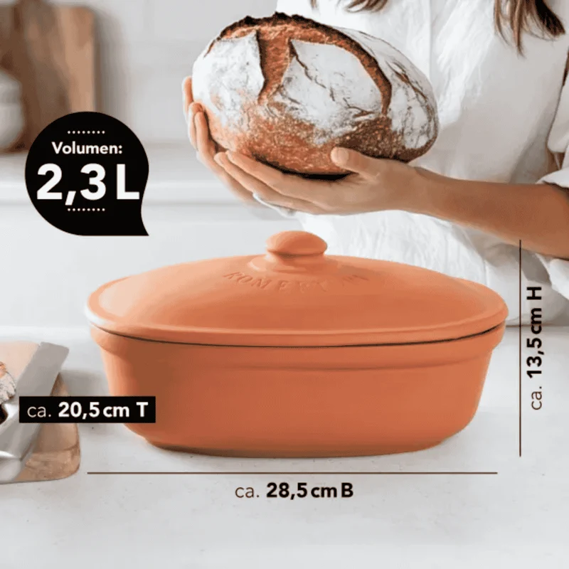 Panera ovalada de terracota Römertopf