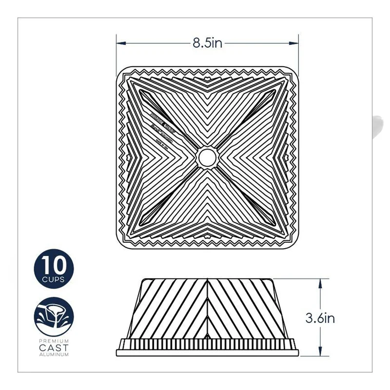 Molde aluminio Squared Bundt Nordic Ware