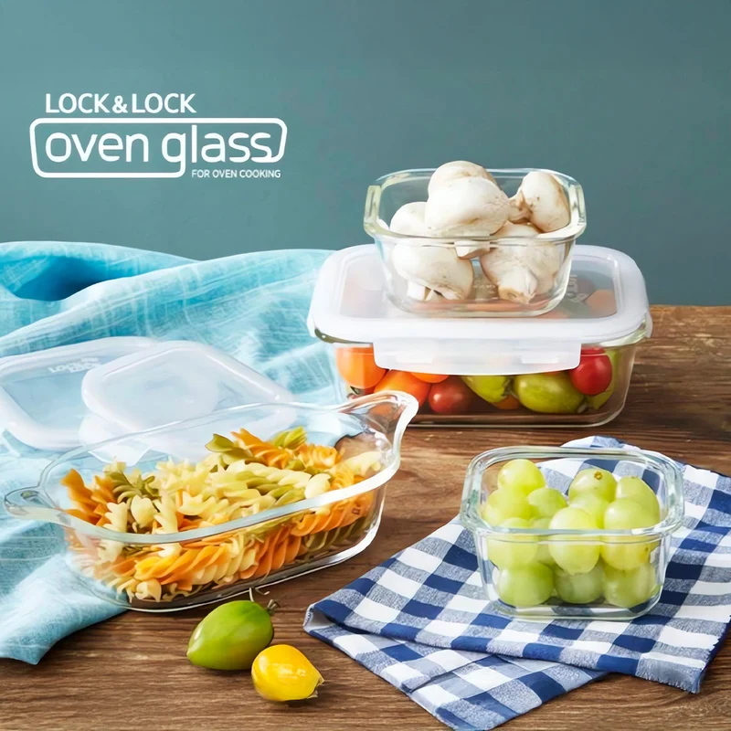 Bandeja para horno de cristal con asas Lock&Lock