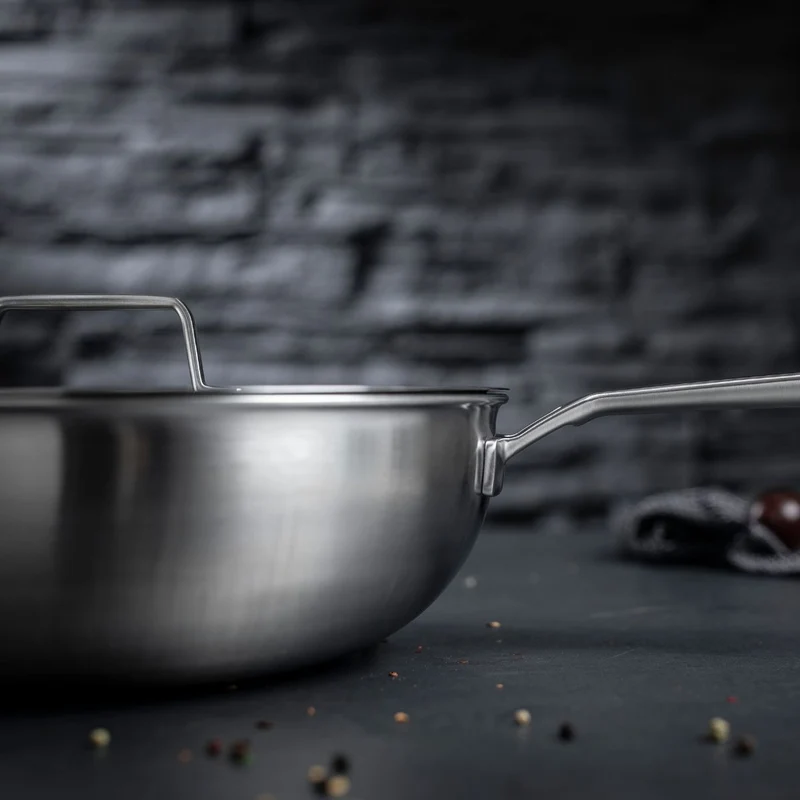 Wok de acero inoxidable multicapa FivePly Kuhn Rikon