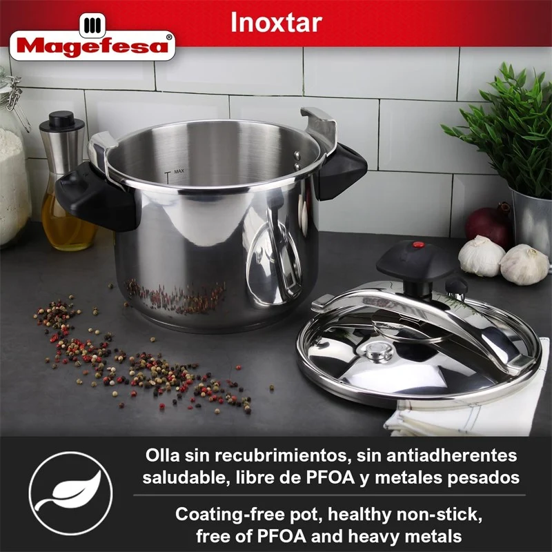 OLLA A PRESION MAGEFESA INOXTAR RECTA 8L