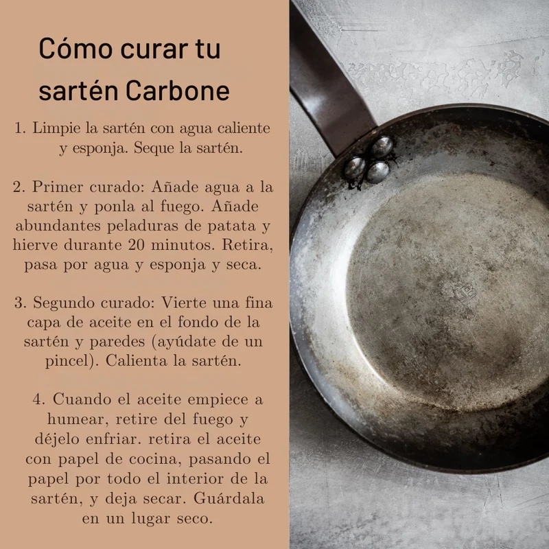 Sartén de hierro Carbone Plus con mango de acero inox Pro De Buyer