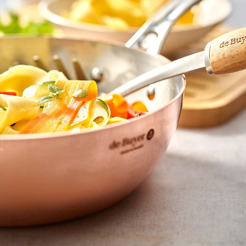 Sauté bombeada de cobre Prima Matera De Buyer (inducción)