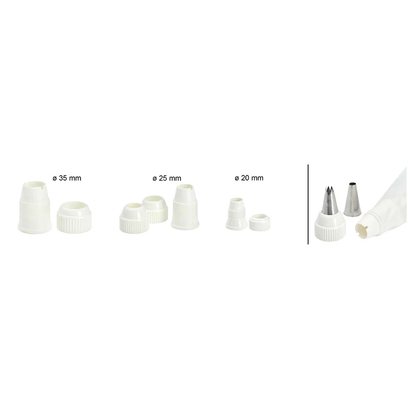 Caja set de 35 boquillas de acero inoxidable De Buyer