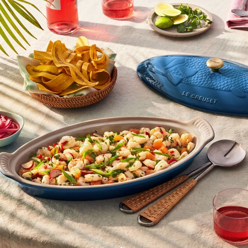Bandeja cerámica Heritage oval con tapa Le Creuset