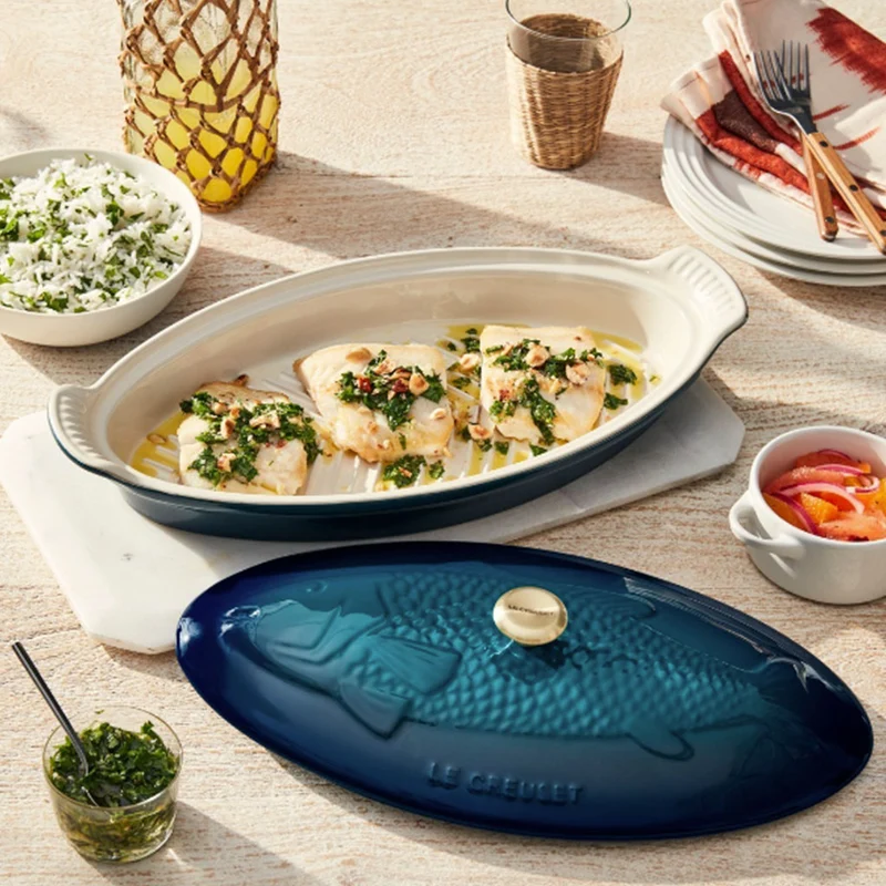 Bandeja cerámica Heritage oval con tapa Le Creuset