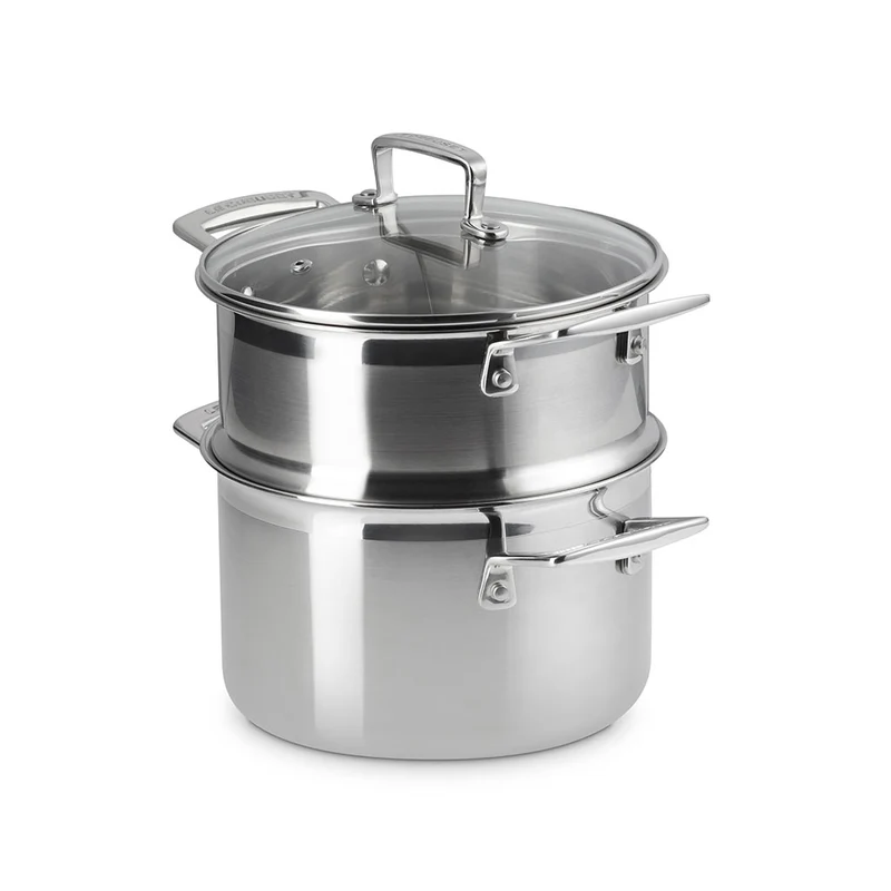 Olla con vaporera y tapa de cristal Le Creuset