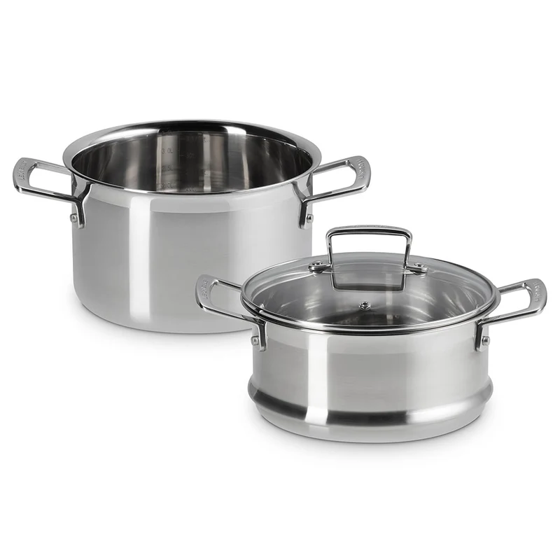 Olla con vaporera y tapa de cristal Le Creuset