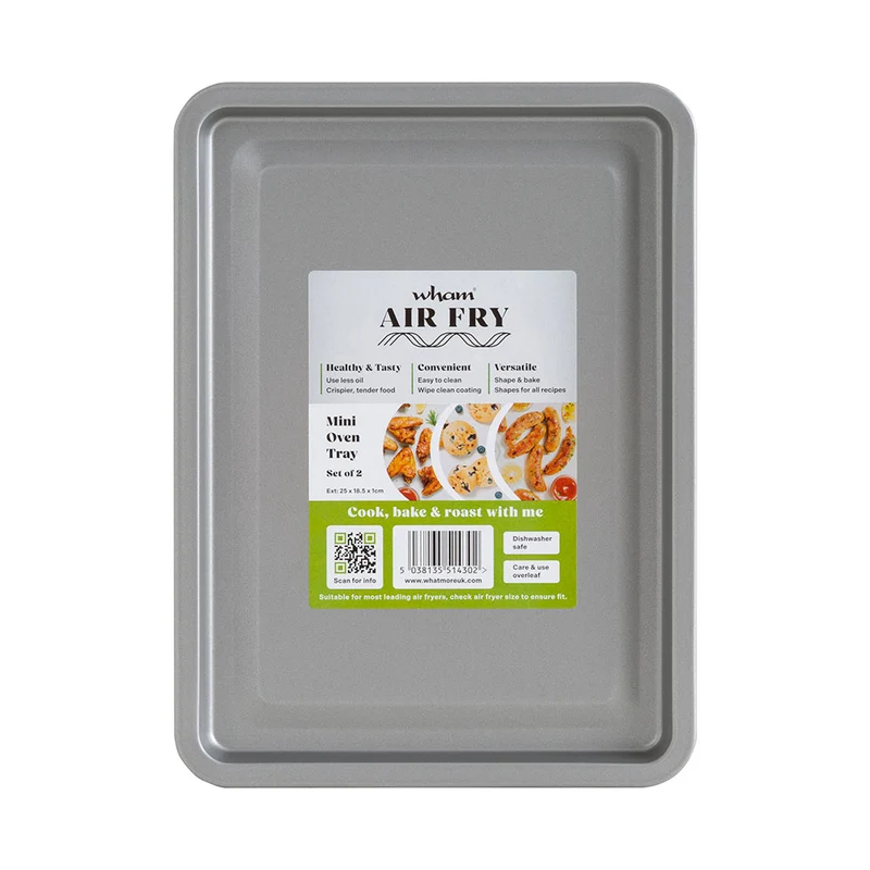 Set de 2 bandejas rectangulares para horno y freidora de aire Wham® Cook