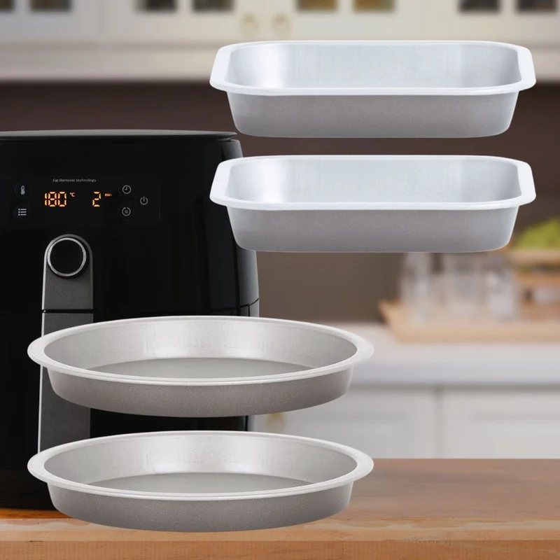 Set 2 moldes redondo o cuadrado para freidora de aire y horno Wham® Cook